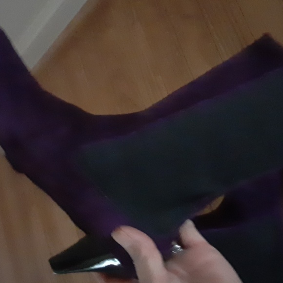 Eileen Shields Purple Suede sock Boot Sz 41 /US 10 Italy - Picture 4 of 14
